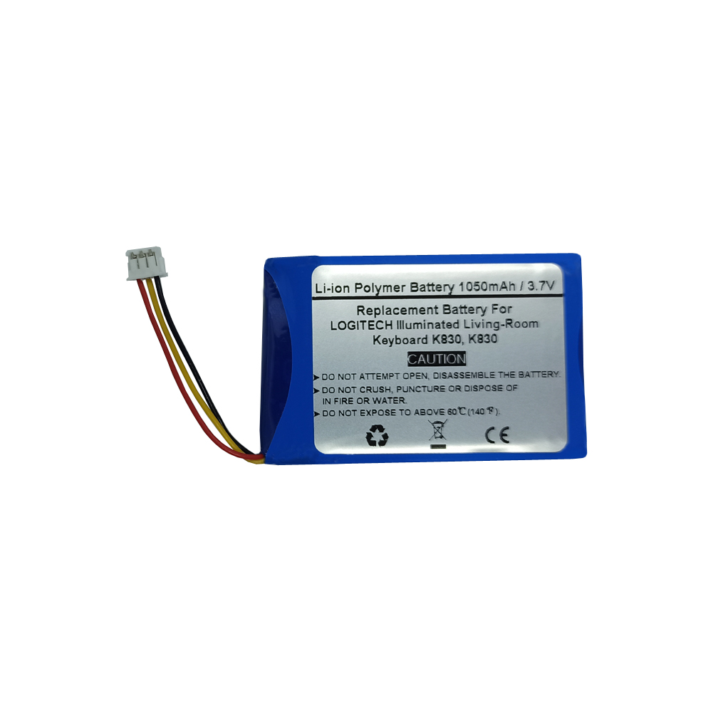 3.7V 1050mAh Replacement Battery for LOGITECH IIIuminated Living-Room Keyboard K830, K830, LOGITECH 533-000112, LOGITECH L/N 1406